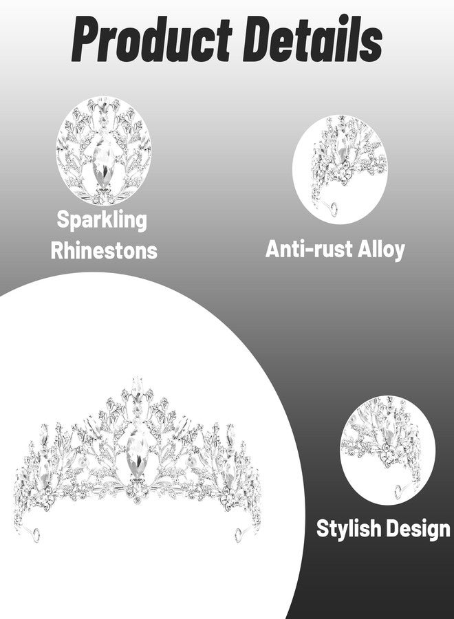 RupeeRise Tiara for Women, Wedding Crown for Bride, Elegant Bridal Crown for Wedding, Queen Crown for Girls, Formal Event Headpiece for Pageants and Most Occasions - Image 3