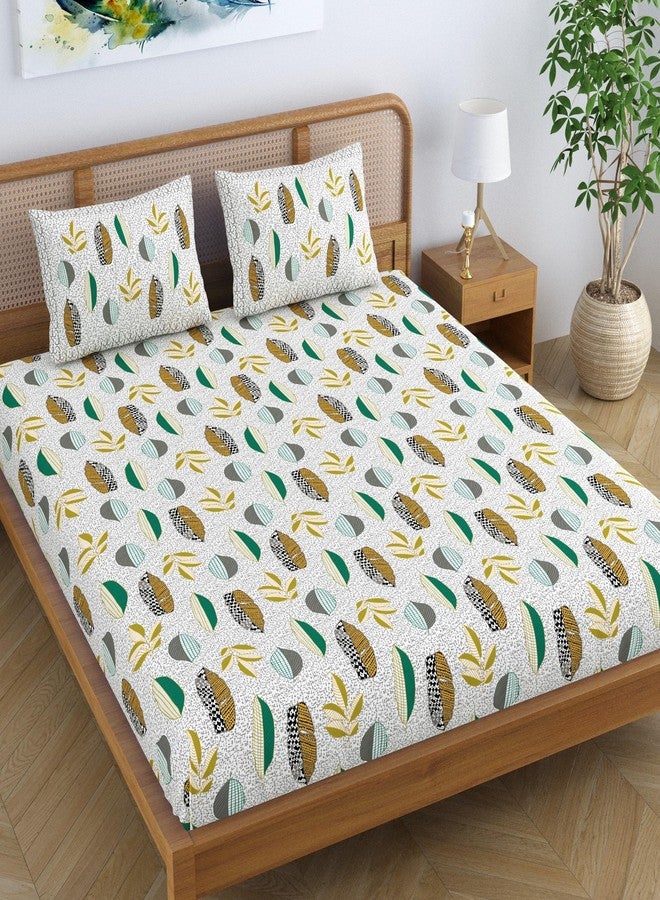 Colorish Cotton Blend Jaipur Printed Double Bedsheet King Size with 2 Pillow Covers, Traditional Floral Design, Forest Green - Image 1