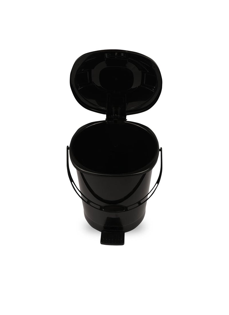 Urbane Home Urbane Home Pack of 3 Pedal Dustbin Garbage Waste Bin with Handle 10 Liter Dustbin with Lid Dustbin for KitchenBathroom Wet Dry Waste Bin 505 Check Dhakan Trash Can Black  - Image 2