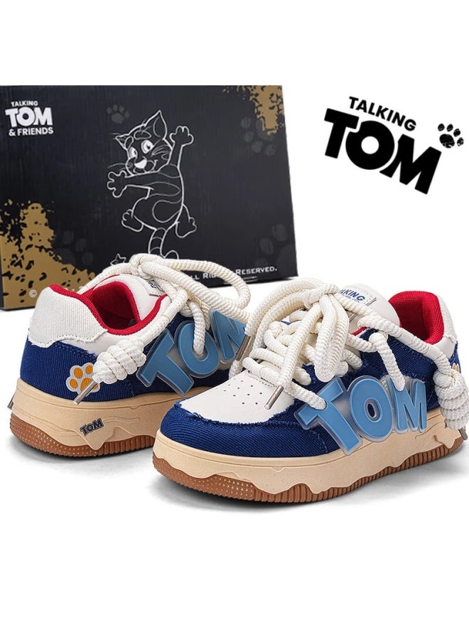 Talking Tom Casual Sneakers For Men And Women, Versatile Student Sports Shoes, Qixi Gift For Couples, Loafers Gray Blue, Size 43 - Image 1