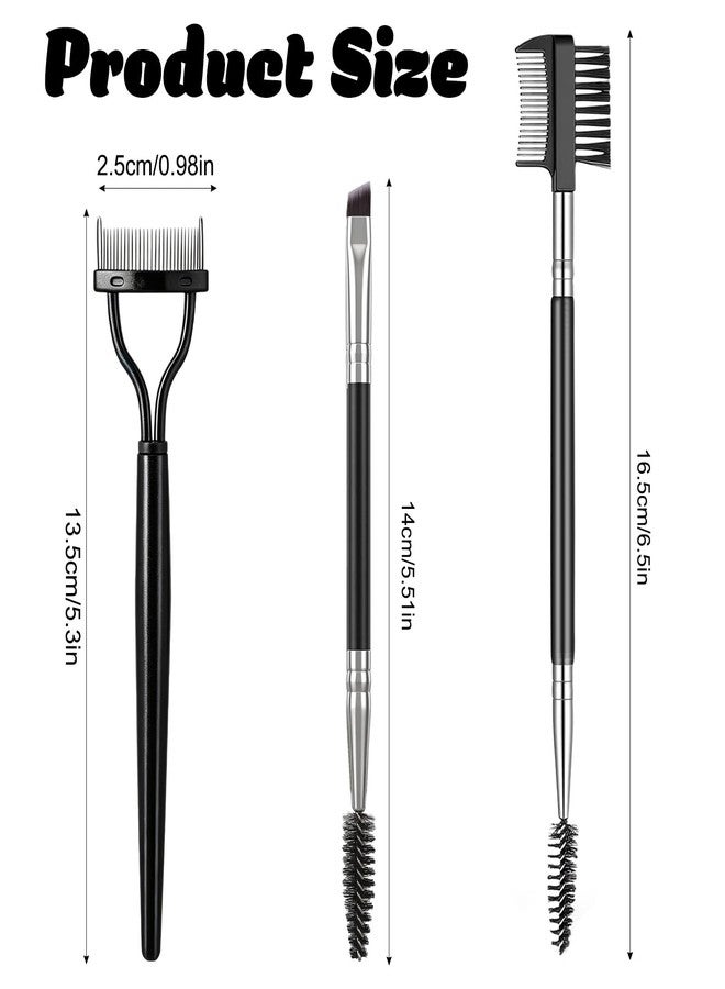 HaiFafafaing 3Pcs Mascara Fan Brush Set- Professional Eyelash Separator Tool Comb - Image 2