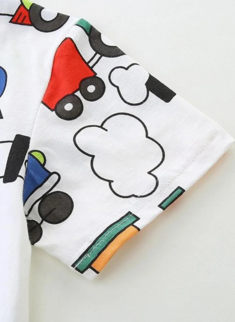 يونيكي White Conversational Printed Round Neck T-shirt