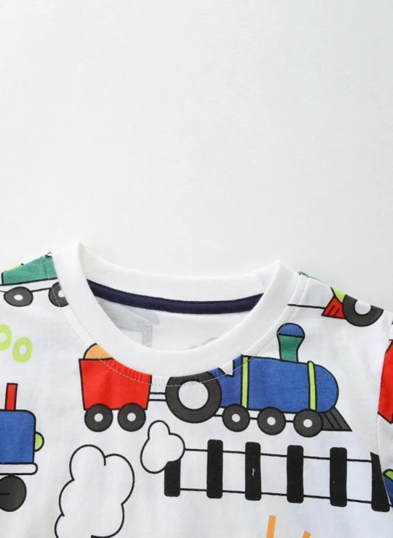 يونيكي White Conversational Printed Round Neck T-shirt