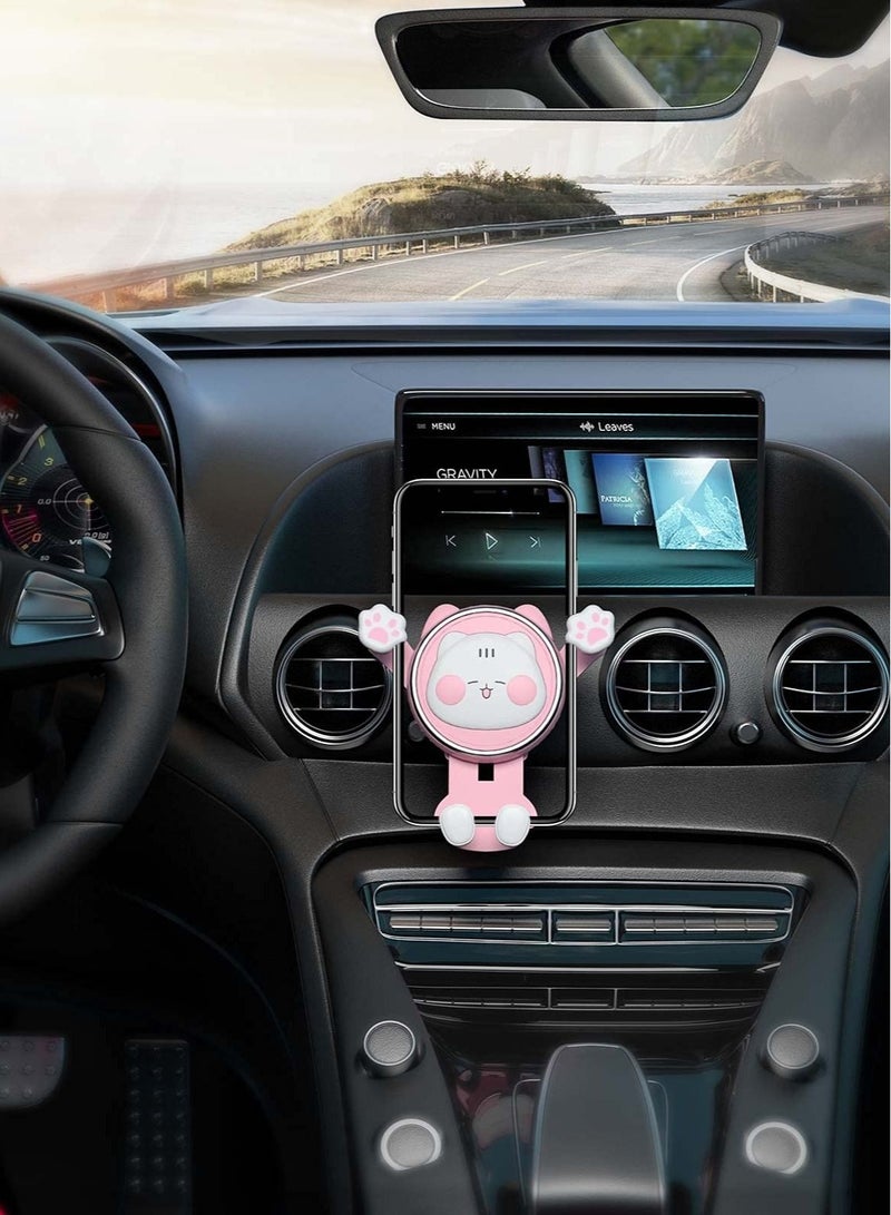 Captaintech Car Phone Holder Mount, Air Vent Clip Holder Cute Cell Phone Holder for Car Compatible with 4-7 Inch Smartphone Car Accessories Pink - Image 4