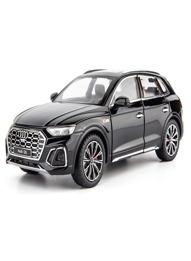 داي كاست سيارة أودي كيو 5 الرياضية متعددة الاستخدامات بمقياس 1/24، سيارة لعبة من سبائك الزنك قابلة للسحب للخلف مع صوت وإضاءة للأطفال والكبار (أسود) - Image 3