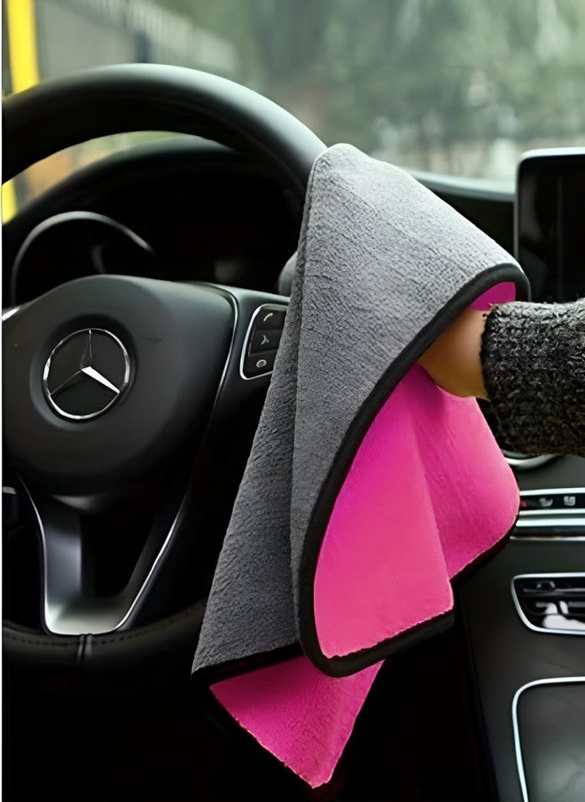 Fezora Pink & Black 3 Pieces Microfiber Cleaning Cloths - Image 4