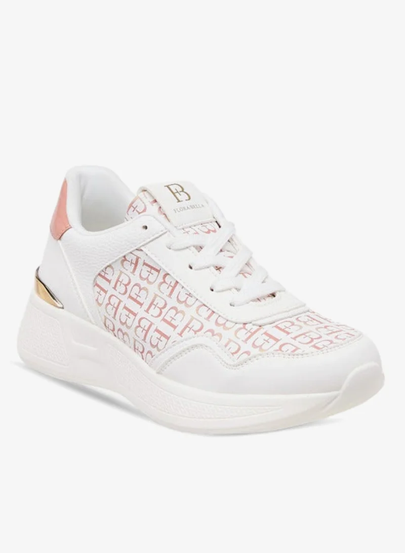Flora Bella By Shoexpress Women's Monogram Print Lace-Up Sneakers