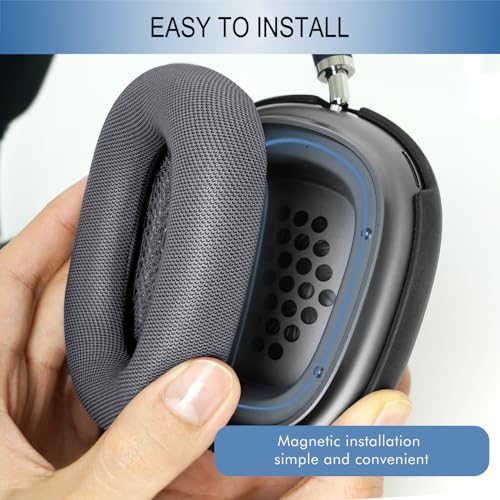 GEVO Upgraded Ear Cushions Replacement Earpads for Apple AirPods Max Headphones, Protein Leather Ear Pads Cover with Memory Foam and Magnet for AirPods Max (Space Gray) - Image 3