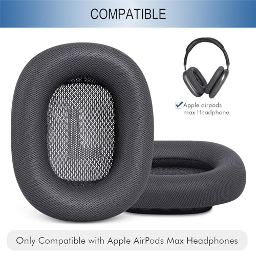 GEVO Upgraded Ear Cushions Replacement Earpads for Apple AirPods Max Headphones, Protein Leather Ear Pads Cover with Memory Foam and Magnet for AirPods Max (Space Gray) - Image 2