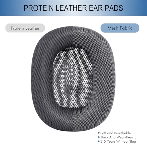 GEVO Upgraded Ear Cushions Replacement Earpads for Apple AirPods Max Headphones, Protein Leather Ear Pads Cover with Memory Foam and Magnet for AirPods Max (Space Gray) - Image 5