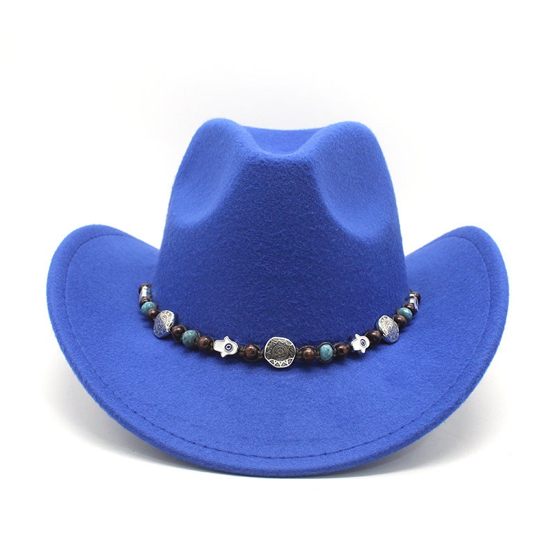 Wide Brim Cowboy Hat Women Winter Tibetan Riding Sunshade Felt Hat - Image 3