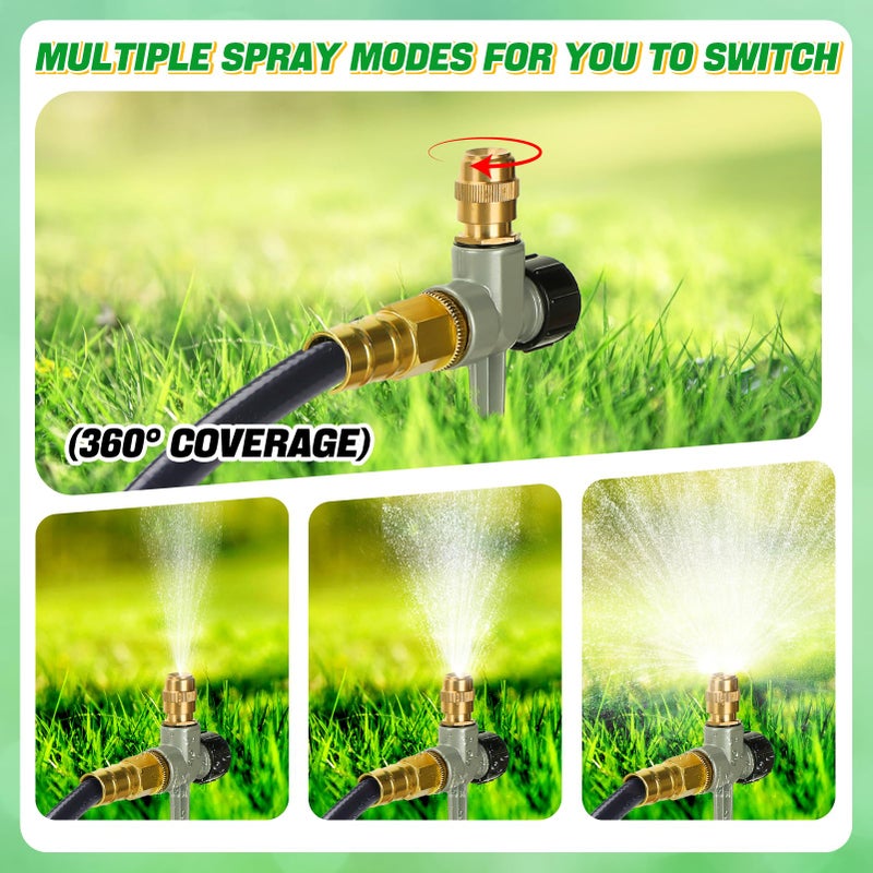 Acostop 2 Pack Metal Lawn Sprinklers for Yard - 360Â° Coverage Water Sprinklers, Adjustable Brass Nozzle with Aluminum Alloy Spike Base for Small Garden Irrigation - Image 5