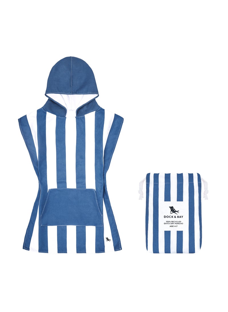 Dock & Bay Dock & Bay Poncho with Hood for Kids, Super Absorbent, Quick Dry Beach & Pool Towel, Compact & Lightweight - Age 4 to 7 - AGE 4 TO 7  - Image 1