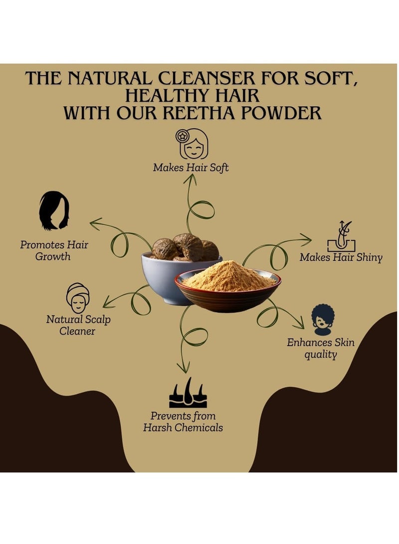 مملكة الإكسسوارات مسحوق ريثا (250 جم) - طبيعي نقي 100٪ | مناسب للشعر والبشرة | ينظف الشعر بلطف ويزيل الأوساخ والزيوت الزائدة | يقوي الجذور ويعزز النمو ويهدئ فروة الرأس - Image 5
