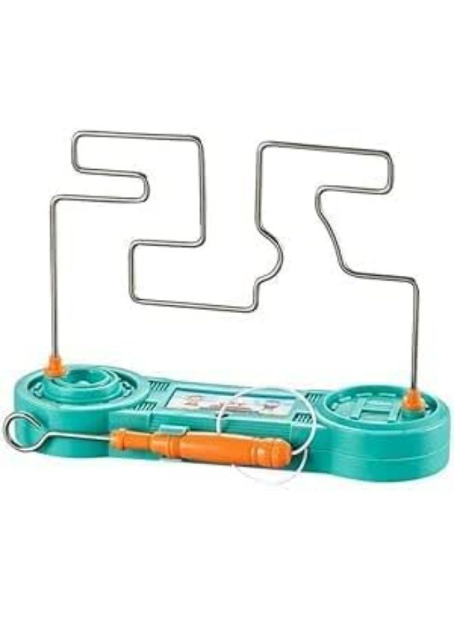 DuMesho Shock Bump Wire Maze Steady Hand Game, Electric Skill Challenge Toy, Turquoise and Orange - Image 1