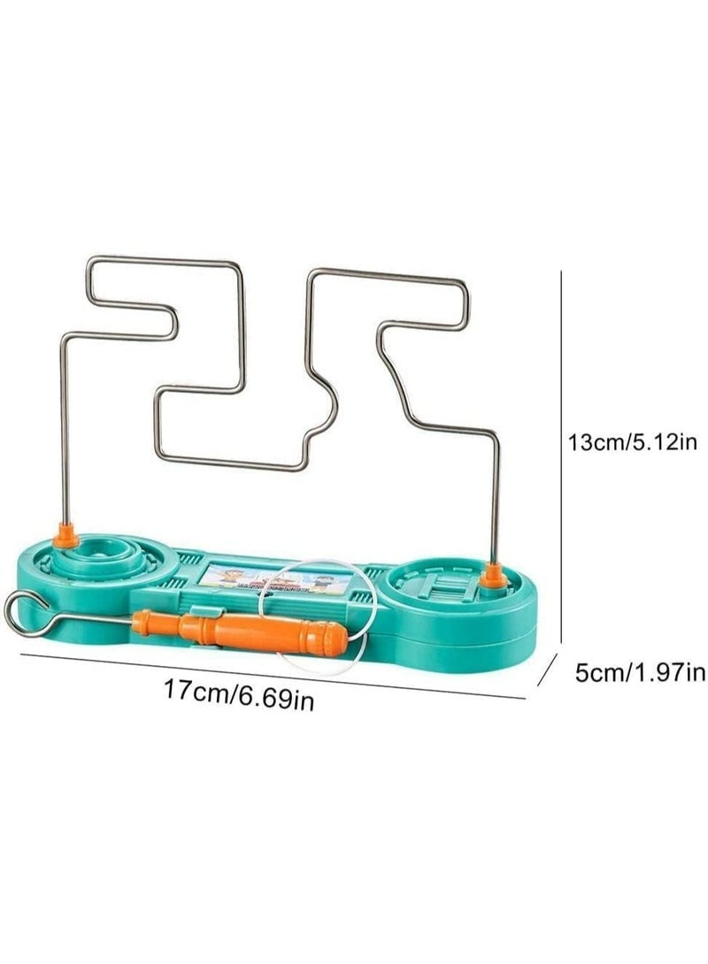 DuMesho Shock Bump Wire Maze Steady Hand Game, Electric Skill Challenge Toy, Turquoise and Orange - Image 3