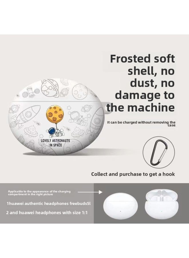 Loquat For HuaweiFreebuds6i Protective Case Freebudspro3 Earphone Case Freebuds5 5i-Color:White - Waist Hanging Balloon-Model:For HuaweiFreebuds5i - Image 1