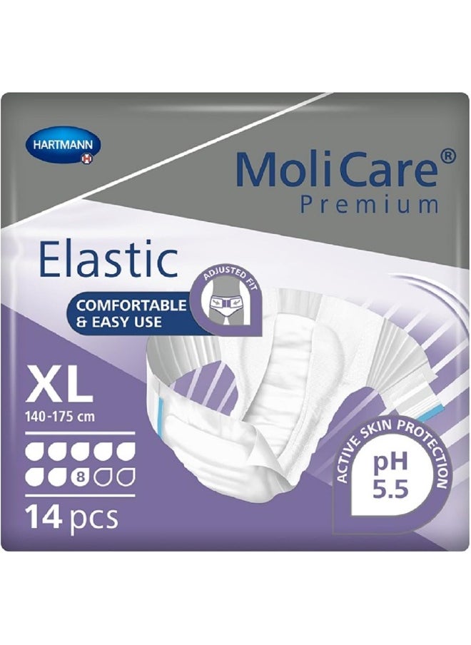 Molicare Molicare Premium 8 Drops Elastic 14 Pack, X-Large, Purple  - Image 1