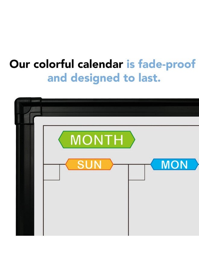 JILoffice Magnetic Calendar Whiteboard & Bulletin Corkboard Combination, Combo Board 24 X 18 Inch, Black Aluminum Frame Wall Mounted Board For Office Home And School With 10 Push Pins - Image 3