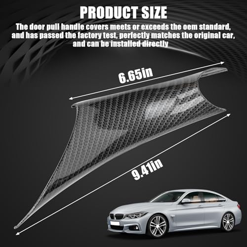 WEILEITE Interior Inner Inside Sticky Door Pull Handle Cover Fit BMW 320,328,330,335,M3 3 Series F30/F31/F34/F80 2012-2018 418,420,428,430,435,M4 4 Series F32/F33/F36/F82/F83 2014-2017(Carbon Fiber) - Image 3