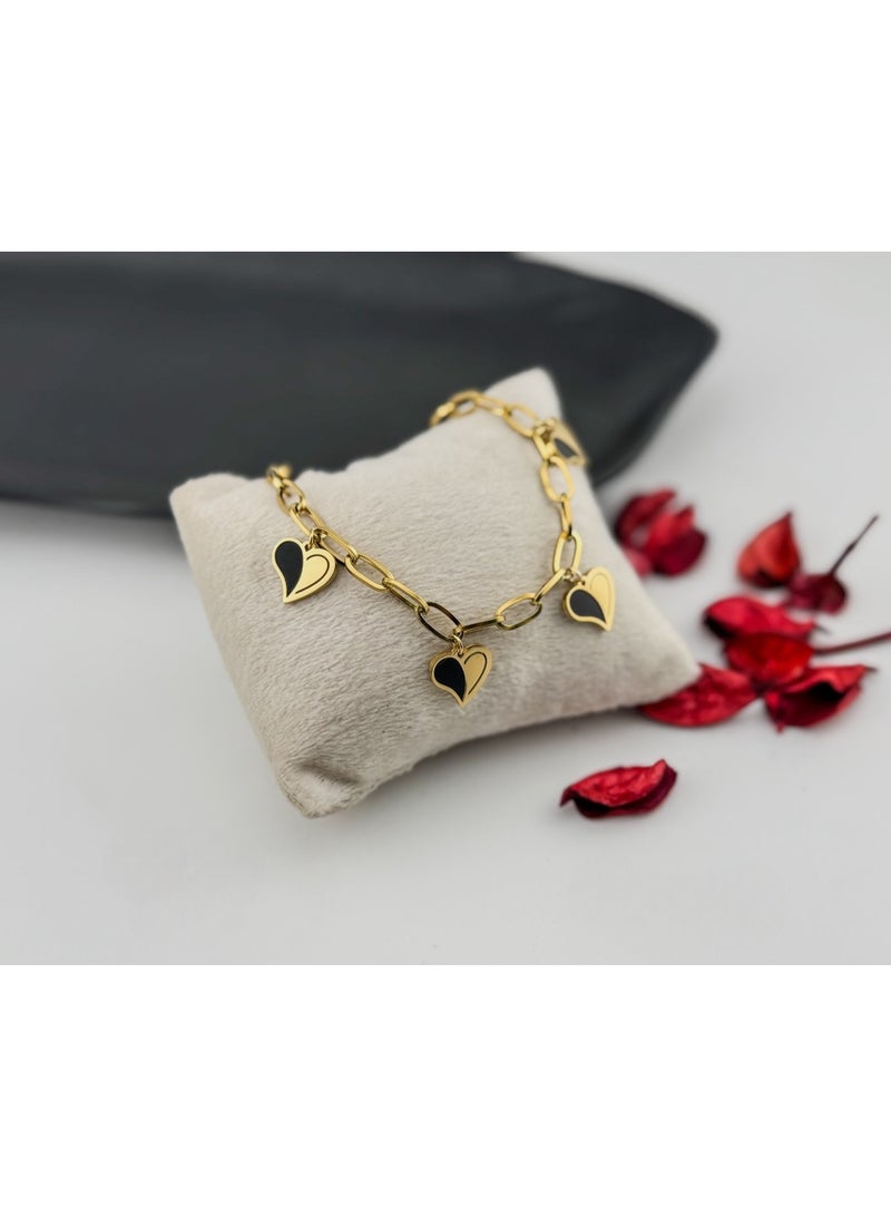 Gold Stainless Steel Bracelet for Women – Elegant Waterproof Anti-Tarnish Adjustable Fashion Bangle Jewelry Gift for Girls & Ladies