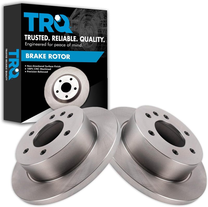 TRQ Rear Brake Rotors Set Solid Compatible with 2019-2020 Freightliner Sprinter 2500 Sprinter 3500 2019-2021 Mercedes-Benz Sprinter 1500 - Image 1