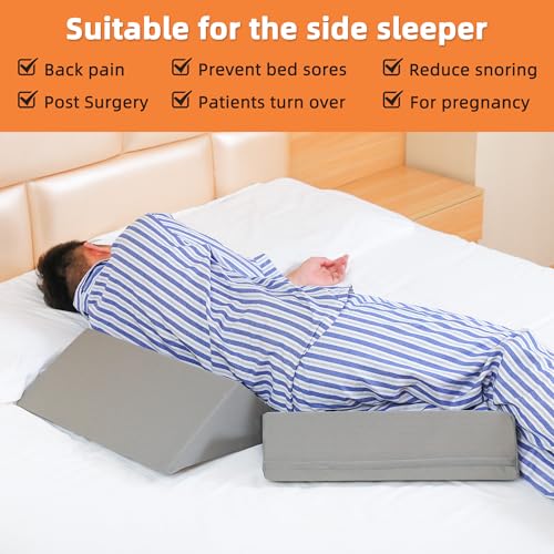Fanwer Bed Wedges & Body Positioners (3 in 1), 40 Degree Wedges for Bed Positioning,Positioning Pillows for Elderly, Wedge Pillow for Bed Sores, Side Sleeping, After Surgery, Knees Elevated,Back Pain - Image 4