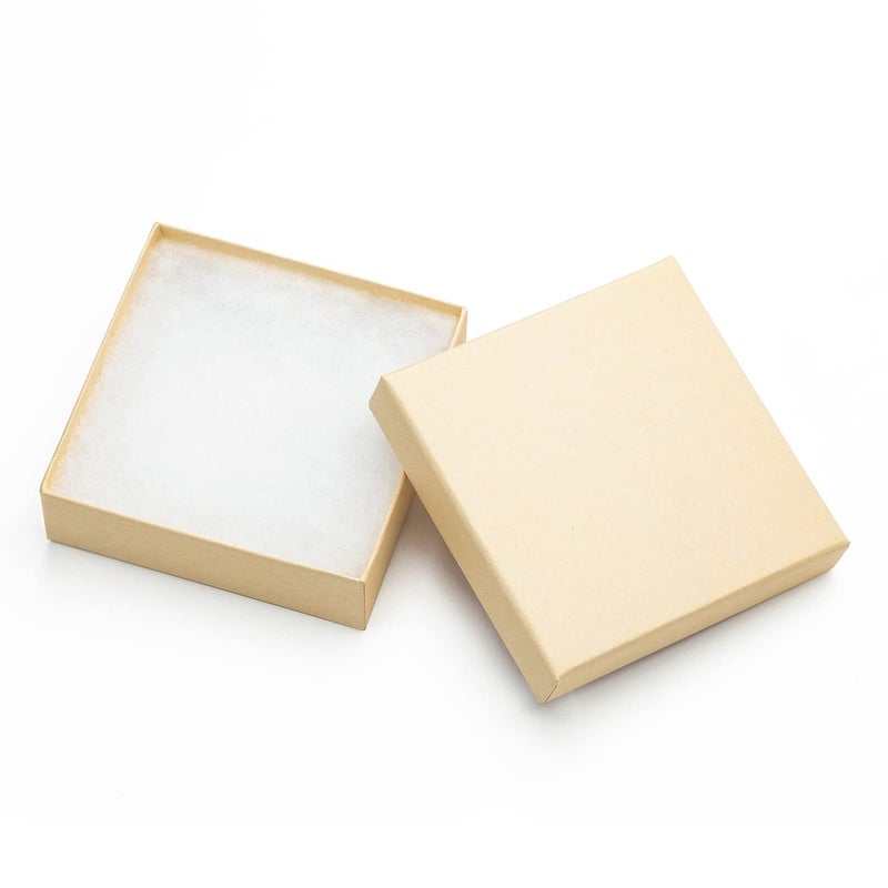 Magicool 40 Pack 35x35x1 Inch Cardboard Jewelry BoxesUsed for NecklacesBraceletsEarringsJewelrySmall Gift PackagingJewelry Gift Boxes with Lids and Filled with CottonBrown