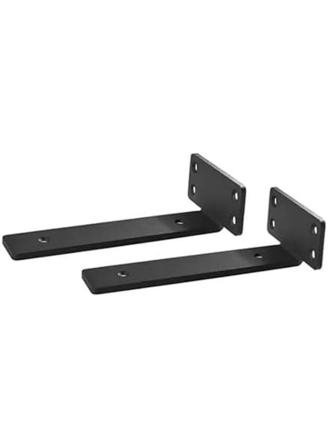 Heavy Duty Floating Shelf 2PCS Black Metal Wall Mount Brackets 200mm Cast Iron Support - Image 4
