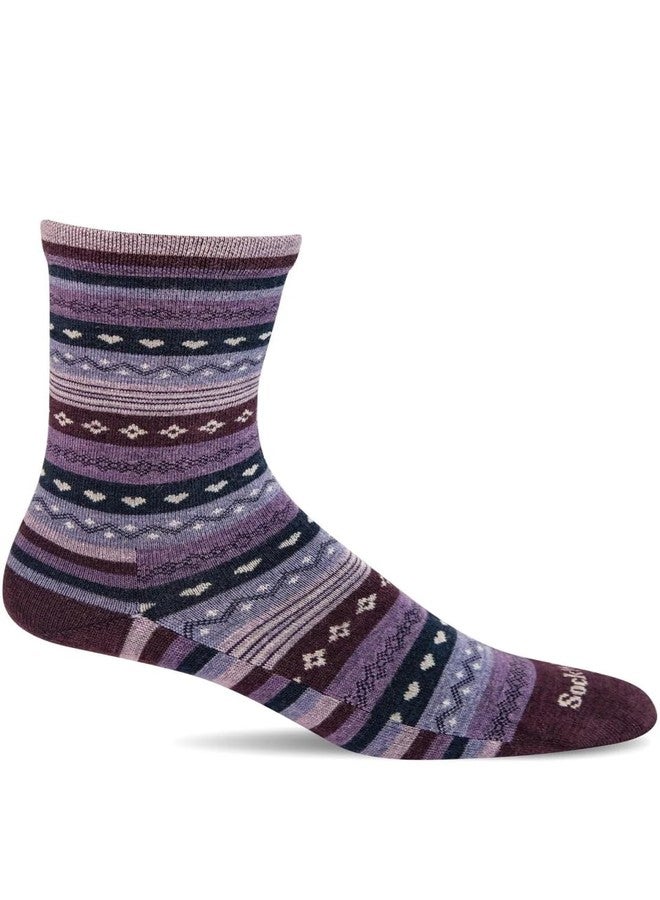 Sockwell Women's Forever Fairisle Essential Comfort Socks, Blackberry - M/L