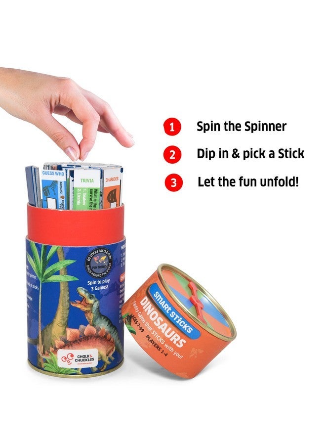 Chalk and Chuckles Smart Sticks Dinosaurs Trivia Game from Super Fun Family World Map Puzzle | Educational Game for Ages 7 + - Image 2
