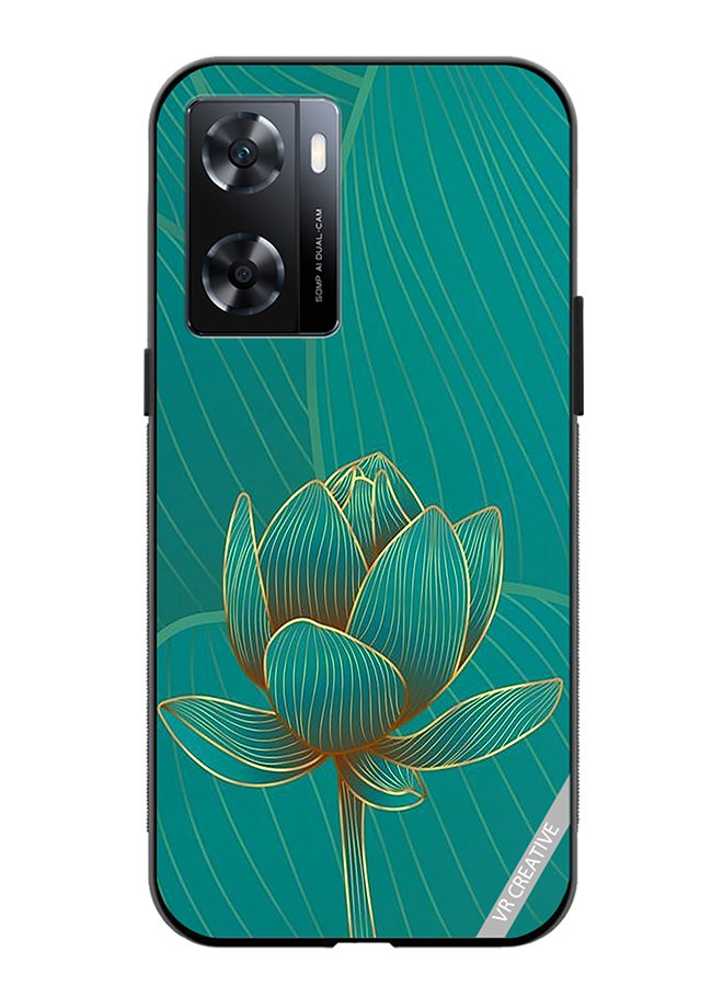 VR CREATIVE Protective Case Cover For Oppo A57/A77s Green Rose Design Multicolour - Image 1