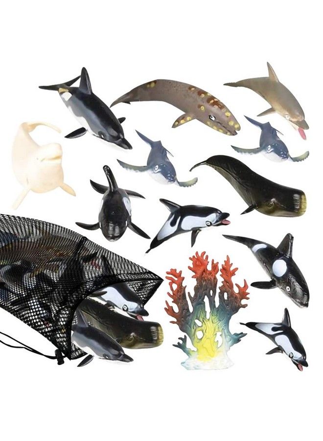 ArtCreativity Dolphins & Whales In Mesh Bag, Pack Of 12 Sea Creature Figurines In Assorted Designs, Bath Water Toys For Kids, Ocean Life Party Décor, Party Favors For Boys And Girls - Image 2