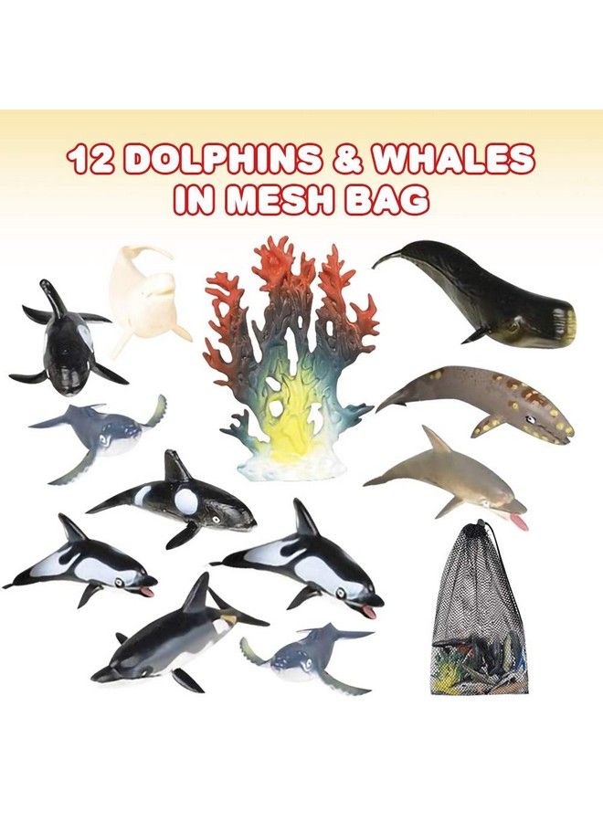 ArtCreativity Dolphins & Whales In Mesh Bag, Pack Of 12 Sea Creature Figurines In Assorted Designs, Bath Water Toys For Kids, Ocean Life Party Décor, Party Favors For Boys And Girls - Image 3
