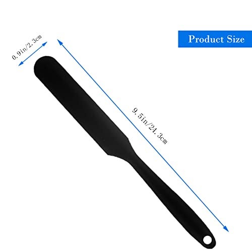 Gaprumi 2 Pieces Long Handle Silicone Jar Spatula Non-Stick Rubber Scraper Silicone Scraper for Jars, Smoothies, Blenders Cooking Baking Stirring Mixing Versatile Kitchen Tool (Black) - Image 3
