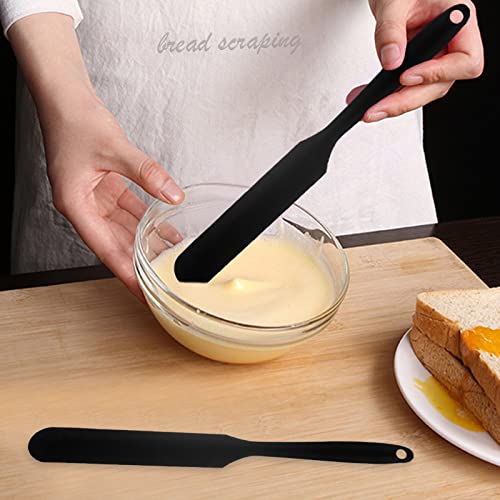 Gaprumi 2 Pieces Long Handle Silicone Jar Spatula Non-Stick Rubber Scraper Silicone Scraper for Jars, Smoothies, Blenders Cooking Baking Stirring Mixing Versatile Kitchen Tool (Black) - Image 4