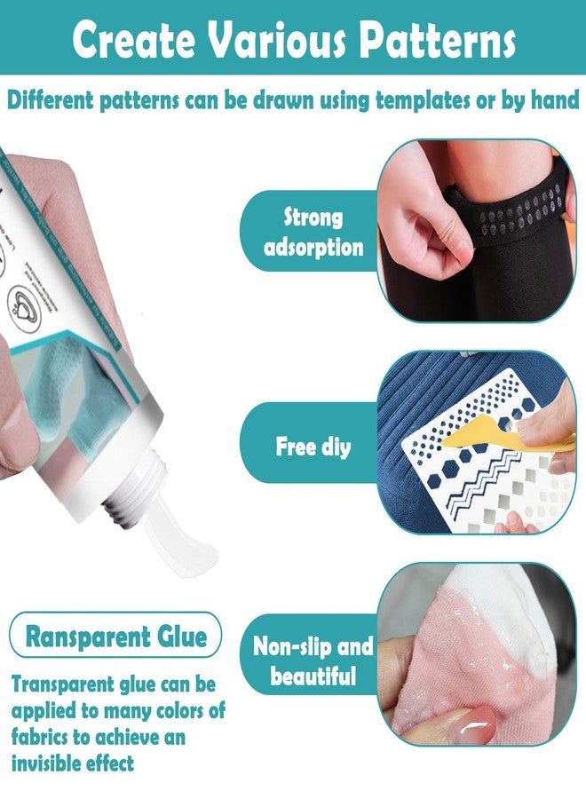 EIGTWEN Sock Stop, 100ml Sock Stop Non Slip Glue Clear, Waterproof Fabric Paint, Hangers, Carpets, Bathroom Mats, Non-Slip Glue is Latex-Free and Water-Based, Odorless and Washable - Image 4