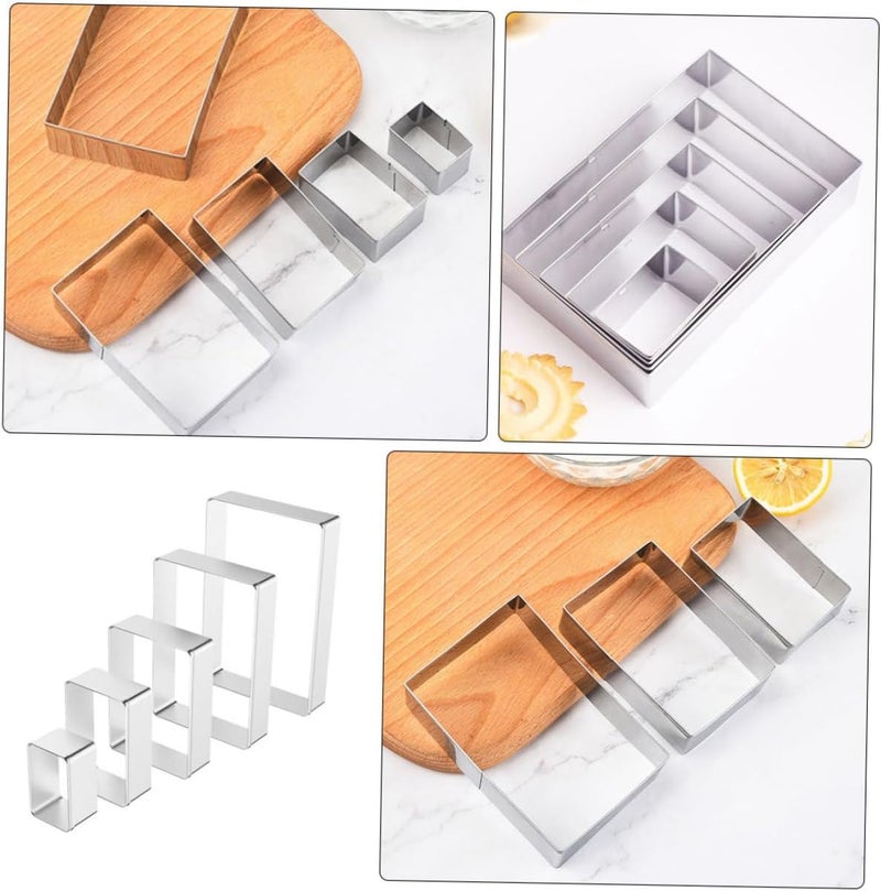 Baking Mold,Cake Pans Stainless Steel Rectangle Cookie Cutter Baking Molds for Cookies Pastry and Cakes for Home Baking and Professional Use - Image 5