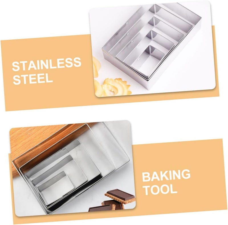 Baking Mold,Cake Pans Stainless Steel Rectangle Cookie Cutter Baking Molds for Cookies Pastry and Cakes for Home Baking and Professional Use - Image 3