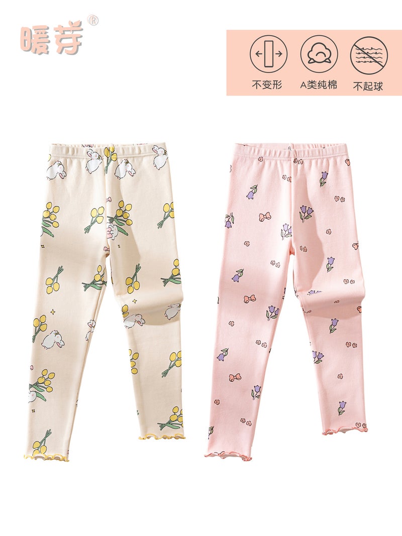 Girls' Leggings, Style Outerwear, Children'S Cartoon Versatile Pants For Baby Girls, Girls' Thermal Pants - Image 2