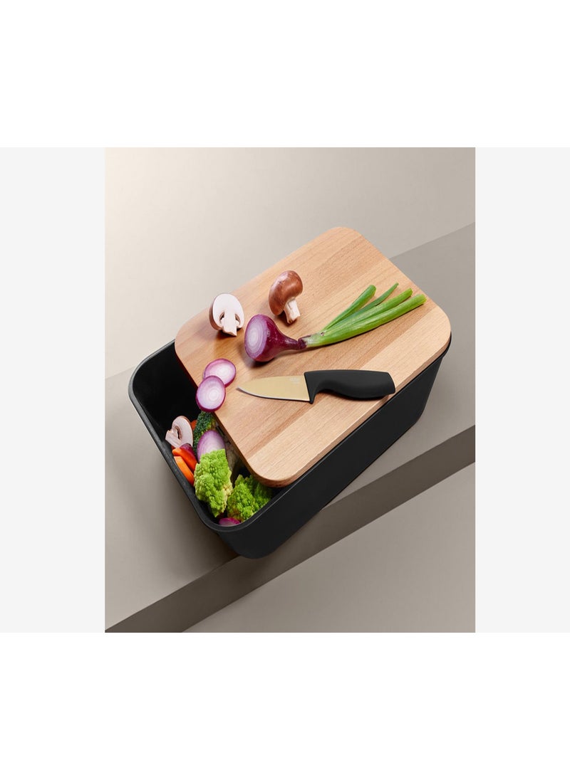 Tchibo Wooden Cutting Board, Natural Beech and Black  - Image 1