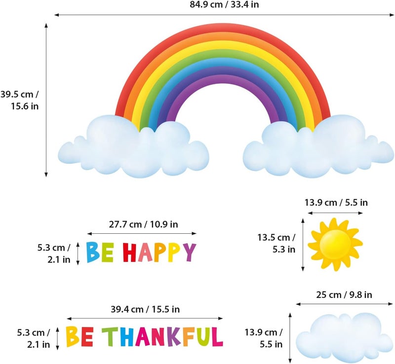 BPA Rainbow and Clouds Kids Wall Stickers - Image 5