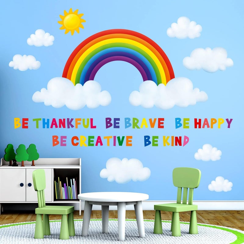 BPA Rainbow and Clouds Kids Wall Stickers - Image 1