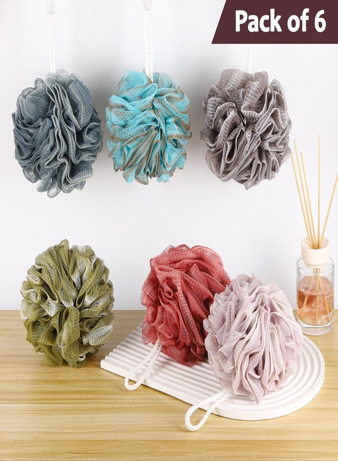 Tbestmax Loofah Sponge 75g/Piece, Mesh Bath Sponge Exfoliating Body Scrubber Ball Pack of 6, Large - Image 5