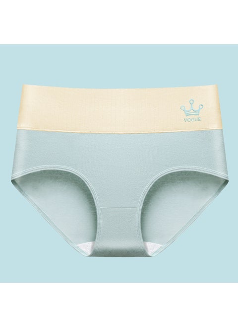 Japanese Style Plus Size Soft Breathable Seamless Mid Waist Cotton Underpants Womens Comfortable Triangle Panties Lifting Up blue