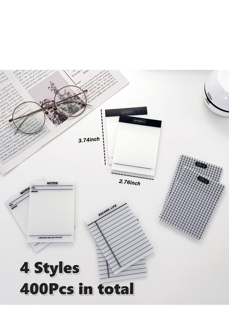 SYOSI Transparent Sticky Note Pads - 400Pcs Waterproof Self-Adhesive Pad，Translucent Sticky Notes Suitable for Reading、Studying、 Home、Office、School，Sticks Securely，Removes Cleanly