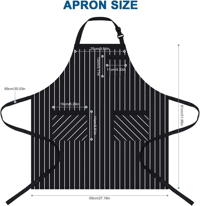CRAZYWEAVES Professional Cotton Chef Apron for Men & Women | Unisex Cooking Apron with Adjustable Neck & Dual Pockets | Ideal for Kitchen & Restaurant - Image 3