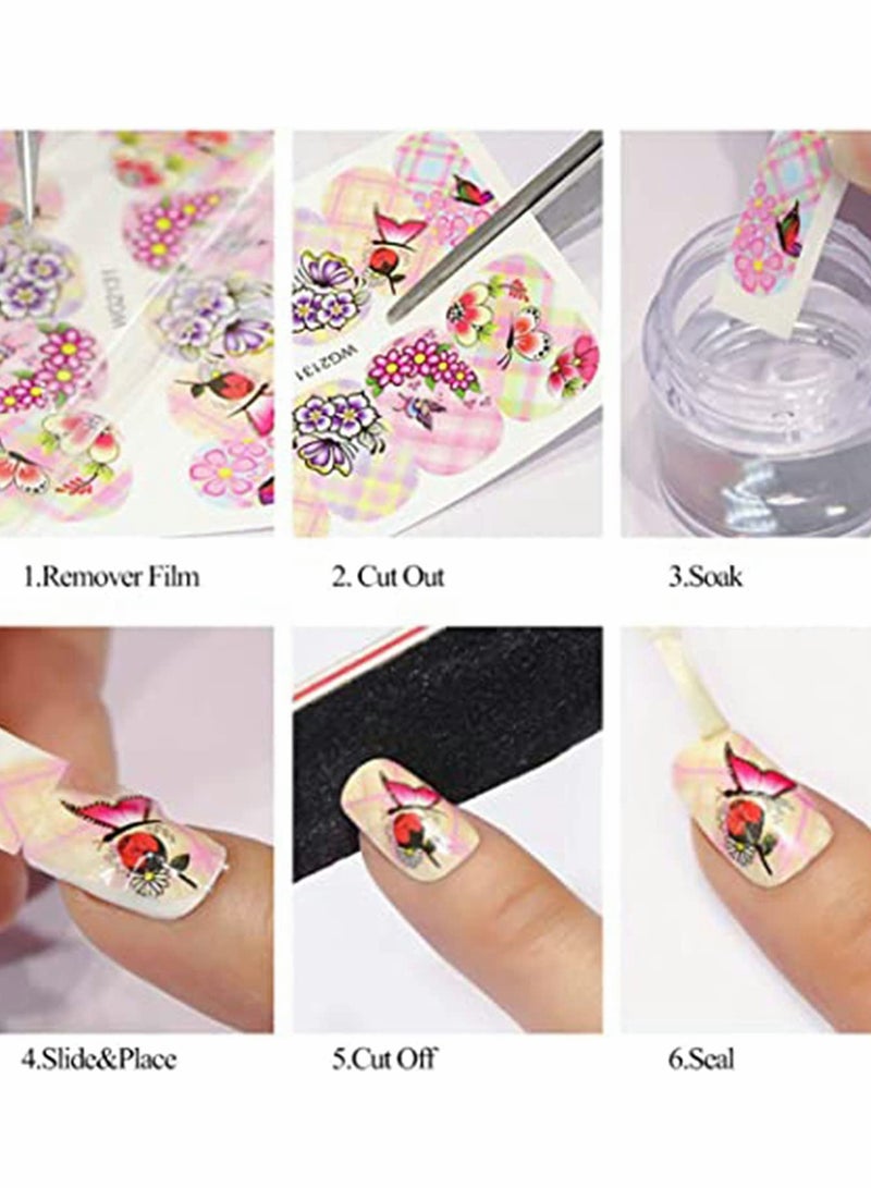 KASTWAVE Daisy Nail Water Stickers Decals, Sunflower Art Sticker, Summer Decorations, Small Daisies Flower Designs Stickers, Tips DIY Accessories 12PCS - Image 5