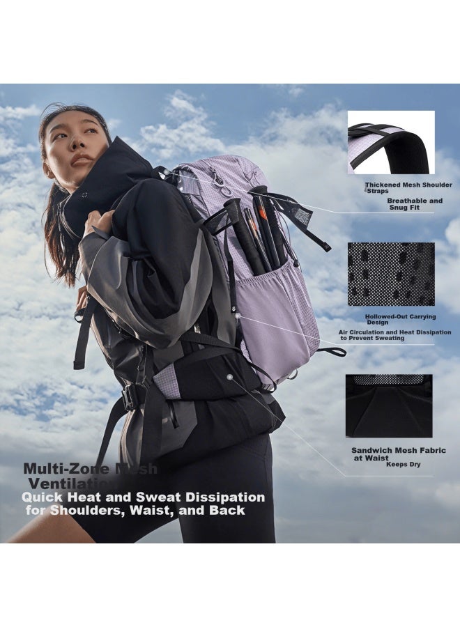 Pelliot Yun Chuan 30l Outdoor Hiking Backpack Men Women Travel Mountaineering Bag 165025040 Purple