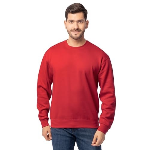 Fruit of the Loom Men's Eversoft Fleece Sweatshirts & Hoodies, Sweatshirt-Red, Medium - Image 1